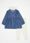PoP Candy Dress Legging & Headband Set - Blue