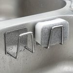 2PCS Stainless Steel Kitchen Sink Sponges Holder - Easy Install Wall-mounted Storage Hooks With Drainage For Organized Drying