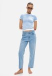 Slim Straight High Ankle Jeans - Light Denim Blue