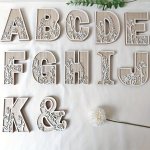1PC Floral Carved Wooden Letter Rustic Wood Alphabet Wall Decor Room Name Sign Wildflowers Wall Art Letters Wedding Decoration L