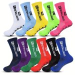 1 Pair Of Men's Moisture-wicking Non-slip Mid-calf Soccer Socks Durable Adult Sports Crew Socks Outdoor Activities And Casual Us