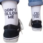 1 3 5 Pairs Autumn Winter Men Funny Humor Word Printed Socks Creative Hip Hop Street Skateboard Unisex Crew Happy Sock