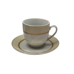 12 Piece Cup And Saucer Set With Gold Rim And Pattern SGN2473