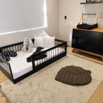 Montessori Bed Black- 3 4 Bed Size Wi Range Fits A Standard 3 4 Matress