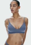 Seamless Padded Soft Bra - Pigeon Blue