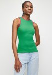Contrast Binding Rib Vest - Pink & Green