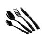 24 Piece Stainless Steel Mirror Finish Cutlery Set - Black