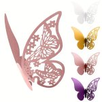 10PCS 3D Butterfly Wine Glass Markers Set - Elegant Table Number & Name Cards For Weddings Birthdays Graduations & More - Versat