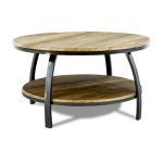 Coffee Table Round Two Tier Brown And Black