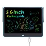 Rechargeable Lcd Writing Tablet For Kids 16 Inch Colorful Drawing Tablet Educational Toddler Drawing Pad Reusable Learning Toys