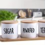 8PCS Kitchen-themed Vinyl Decal Set - Sugar Coffee Tea Flour & Powdered Brown Cup Designs For Home & Cafe Decor