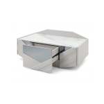 Bf Royal Home Coffee Table - White Marble & Silver
