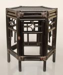 Rattan Hexagon Black Side Table 55X50CM
