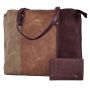 Fino Faux Suede Leather Tote Bag & Purse Set G-8213 - Burgundy