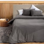 Cloud Collection Duvet Cover Set Charcoal - Super King 260X240CM