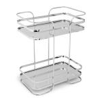 Silver Two Tier Mirror Tray