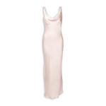 Pale Pink Satin Cowl Dress