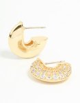 Goldair Gold Plated Cubic Zirconia MINI Hoop Earrings