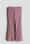 Flared Leggings - Dark Pink floral