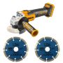 Ingco - Cordless Angle Grinder 20V Including 2X Diamond Blades