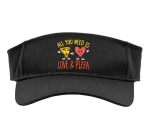 Valentines Day All You Need Love Pizza Funny Women Men Kids Sport Sun Visor Youth One Size Black