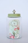 Round Glass Jar Green Lid Porc. Lid 27X16CM