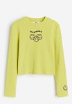 Ribbed Jersey Top - Yellow-green Smileyworld