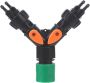 4-PORT Garden Hose Splitter With Shut-off Valves Plastic Fittings For 6MM