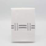 500 Thread Count Embroidered Egyptian Cotton Corfu PILLOWCASE Pair - Grey Stitch Standard 45 X 70CM