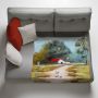 Chicken Farm Light Weight Fleece Blanket By Stella Bruwer