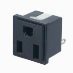 American Main's Panel Mount Socket - Press Fit Mains Socket
