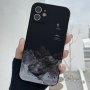 Suitable For IPhone Black Straight Edge Large Mountain Anti-fall Phone Case