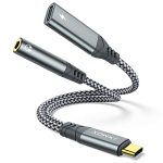 USB C To 3.5MM Headphone And Charger Adapter 2-IN-1 USB Type C To Aux Jack Dongle Cable With Pd 60W Fast Charging For Iphone