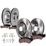 Detroit Axle - 8PC Brake Kit For 2016 Tesla Model S Disc Brake Rotors Ceramic Brakes Pads Replacement: 13.98" Inch Front And 14.