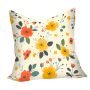 Yellow And Orange Florals Square Luxury Scatter By Wikus Schalkwyk Large