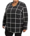 Ladies Stripe Detail Vneck Tunic - 54 Blk wht