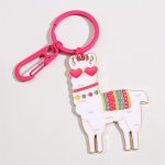 1PC Y2K Cartoon Alpaca Keychain Eid Al-adha Cute Animal Key Ring Purse Bag Backpack Car Key Charm Earbud Case Accessory Women Gi