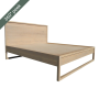 Austick Bed - Single Bed Extra Length - 920MM W X 2000MM L X 1000MM H / Oak / Cotton White