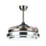 Modern Retractable Ceiling Fan Light Double Aluminum-silver