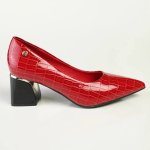 Madison Croc Print Court - Red - 8
