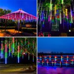1PC 8 Tube 288 Leds 50.04CM Meteor Shower Rain String Lights - Drop Icicle Snow Falling Raindrop Cascading Lights For Garden Str