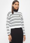 Ribbed Stripe Jumper - White & Black