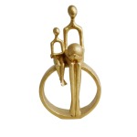 Two On A Wheel Resin Figure Gold