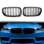 Bmw F10 5 Series Main Kidney Double Slat Grilles Gloss Black 11-17