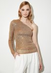 Co-ord Asym Sequin Top - Bronze