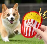 Popcorn Plush Squeaky Dog Toy