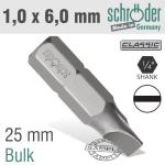 Slotted Bit 1.0 X6.0 25 Mm Bulk SC20259