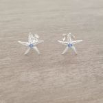 Logan 925 Sterling Silver Cz Starfish Earrings Size: 10MM