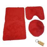 Plush Smte-sumptuous Comfort: And Fluffy Toilet Seat Cover+smte Keyring Red With Keychain