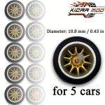Waveist 1 64 Scale Static Model Car Wheel Hub Kit - Manual For Hobbyists 14 & Up Abs Material Golden & Silver Series 5 Sets